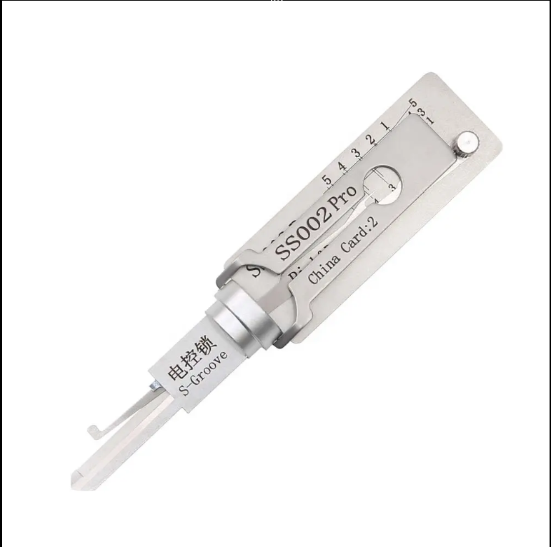 SS002 PRO 5-pin 2in1 Flat milling single slot cutting lock pick decoder house tool