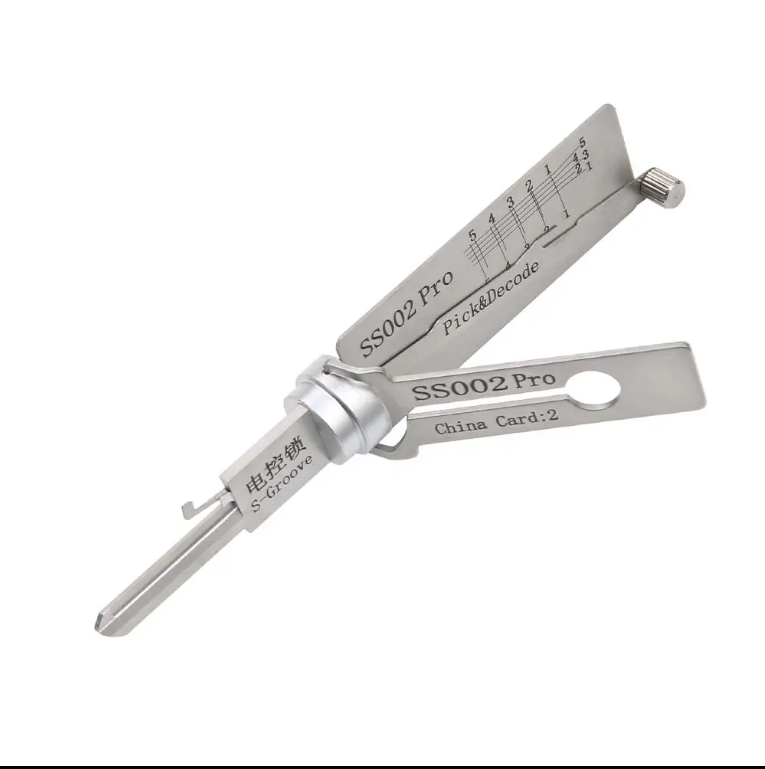 SS002 PRO 5-pin 2in1 Flat milling single slot cutting lock pick decoder house tool