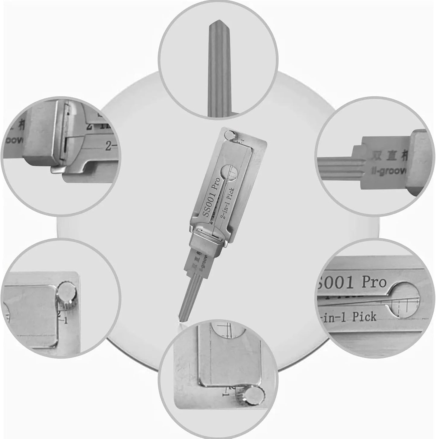 SS001 Pro 2 in 1 Precision for Civilian Use Hook and Pick Set Stainless Maintenance Repair Kits Heavy Duty Hand Tools
