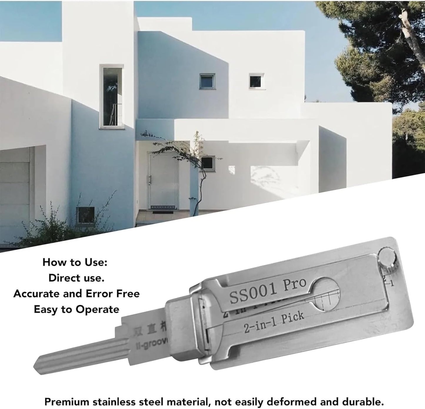 SS001 Pro 2 in 1 Precision for Civilian Use Hook and Pick Set Stainless Maintenance Repair Kits Heavy Duty Hand Tools