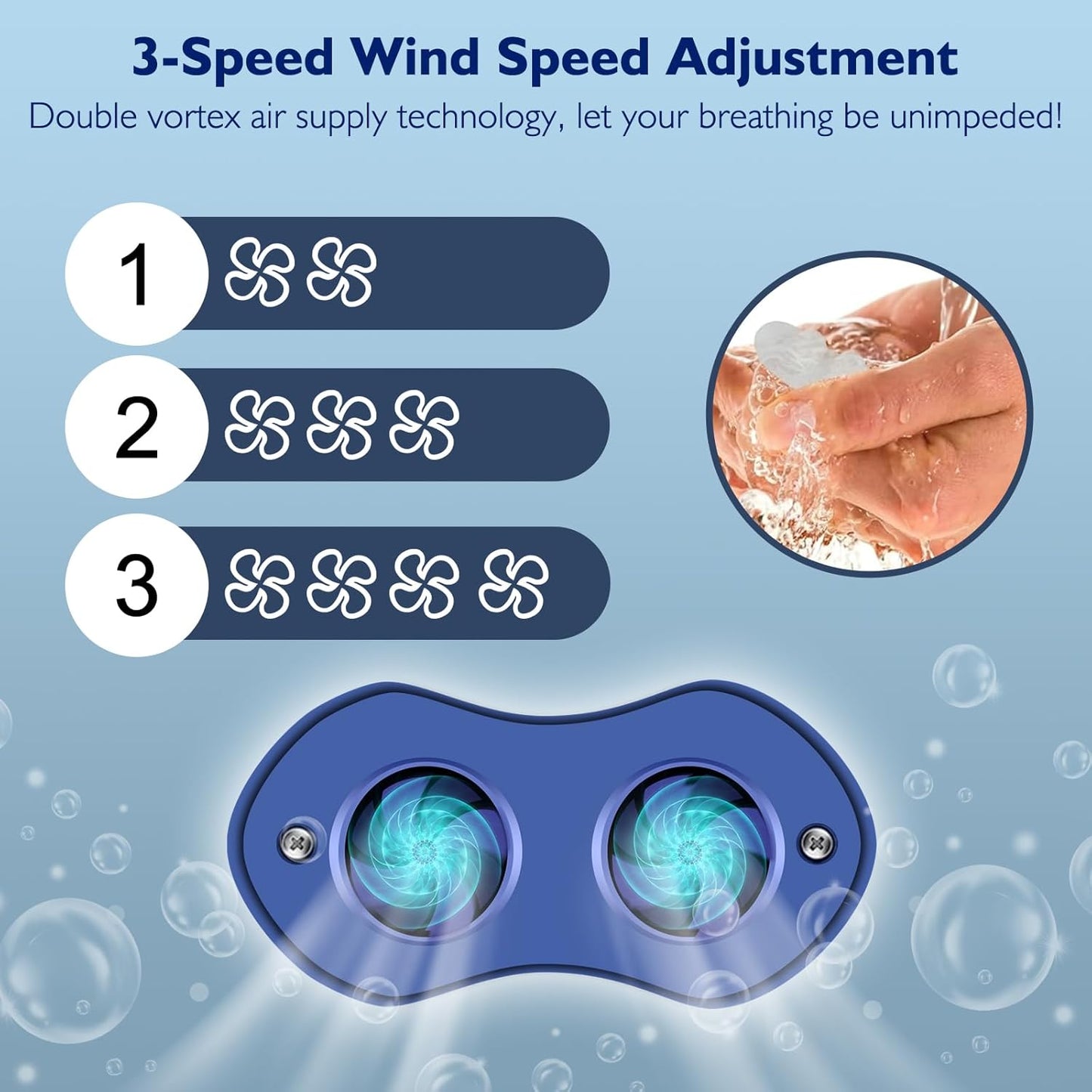 Anti Snoring Devices, Double Vortex Anti Snoring Device, Snoring Solution, Adjustable Wind Speed, Suitable for All Nose Shapes, Stop Snoring Suitable for Men and Women, Blue