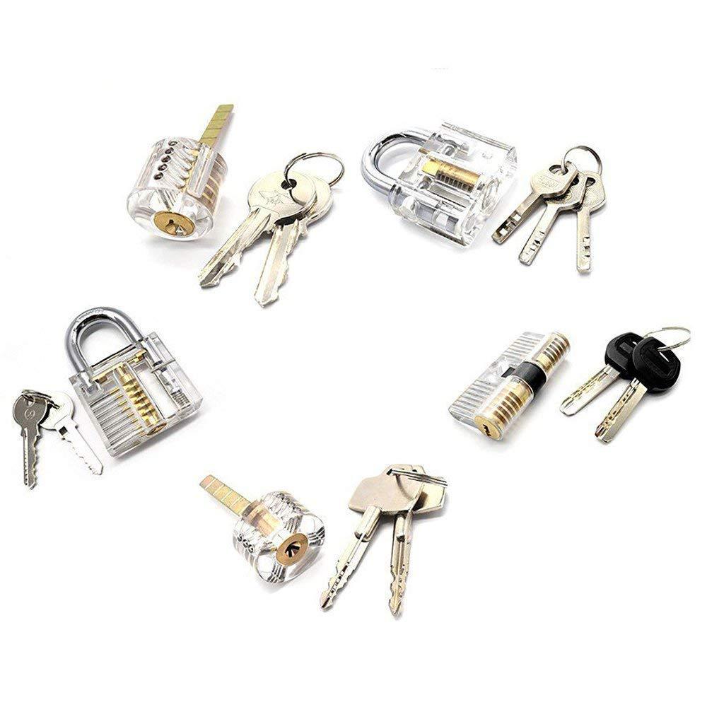 Clear Transparent Practice Locks - 5 Pack