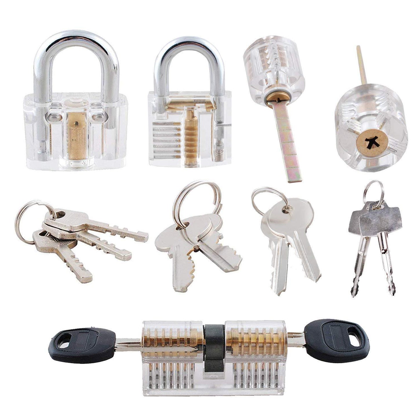 Clear Transparent Practice Locks - 5 Pack