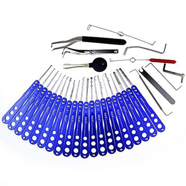 H&H 30 Lock Picks Set Transparent Practice Padlock Bundle