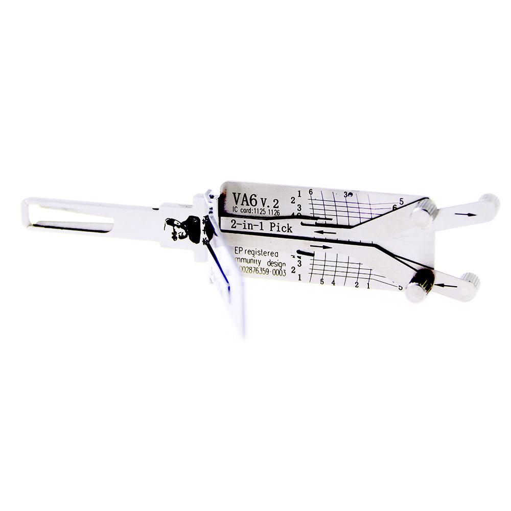 Mr. Li's Original Lishi VA6 (4 Lifters) 2in1 Decoder and Pick for Citroen, Peugeot, Renault