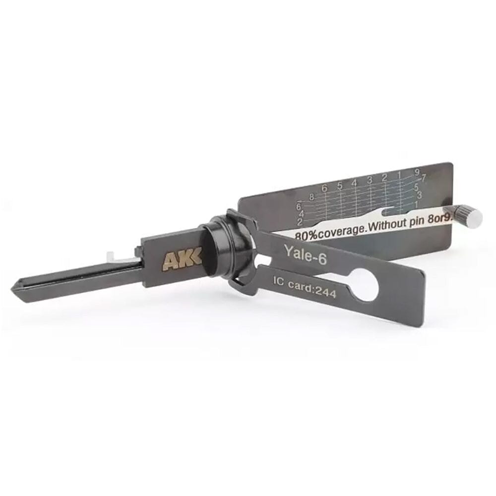 Lishi Style AKK Yale-6 2-in-1 Pick & Decoder for YALE 6-Pin Rim Cylinder