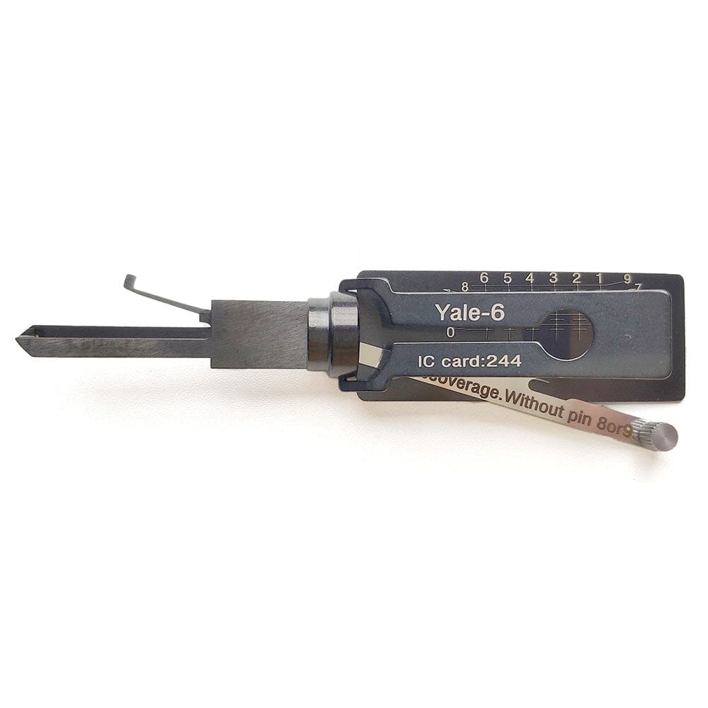 Lishi Style AKK Yale-6 2-in-1 Pick & Decoder for YALE 6-Pin Rim Cylinder