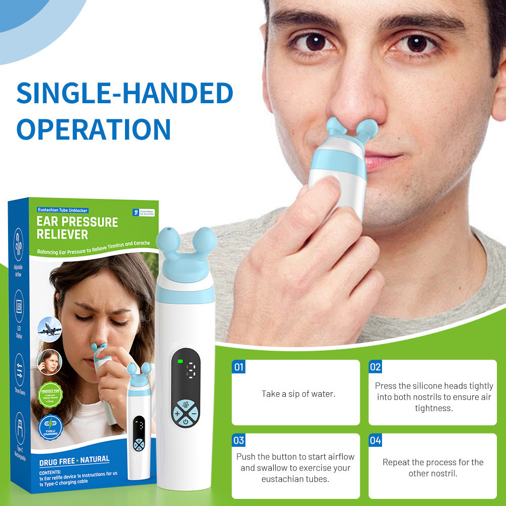 Eustachian Tube Ear Pressure Relief Device | Unclog Ears, Balance Pressure & Relieve Tinnitus | Ear Care for Travel, Diving & Swimming