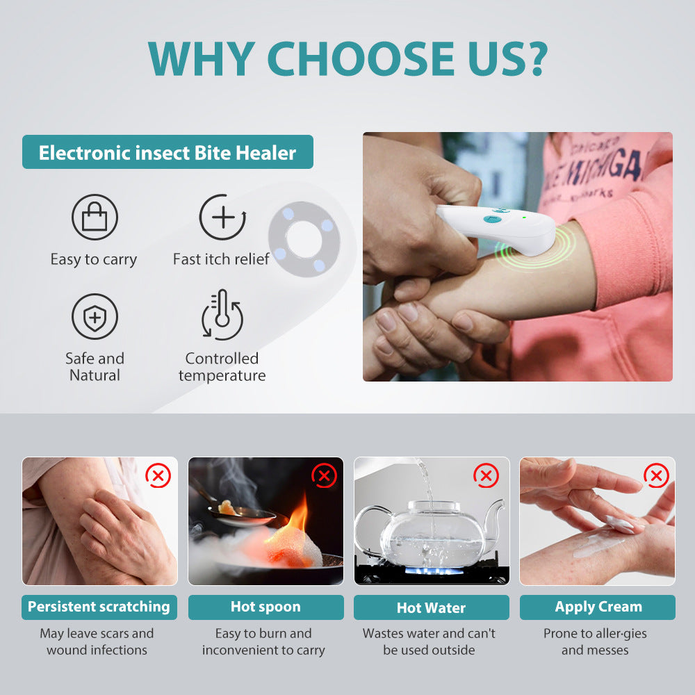 bug biteNew electric anti-itch device, a physical anti-itch tool to relieve the itch from mosquito bites