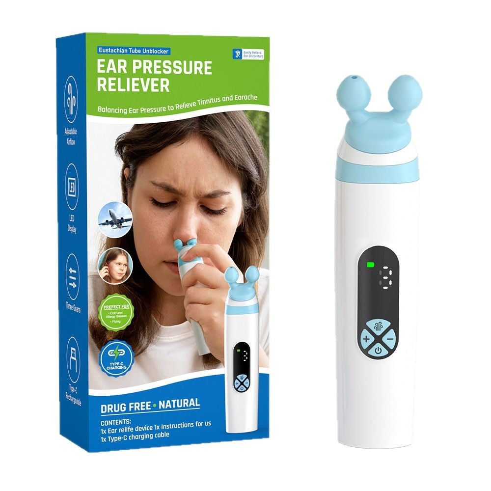 Eustachian Tube Ear Pressure Relief Device | Unclog Ears, Balance Pressure & Relieve Tinnitus | Ear Care for Travel, Diving & Swimming