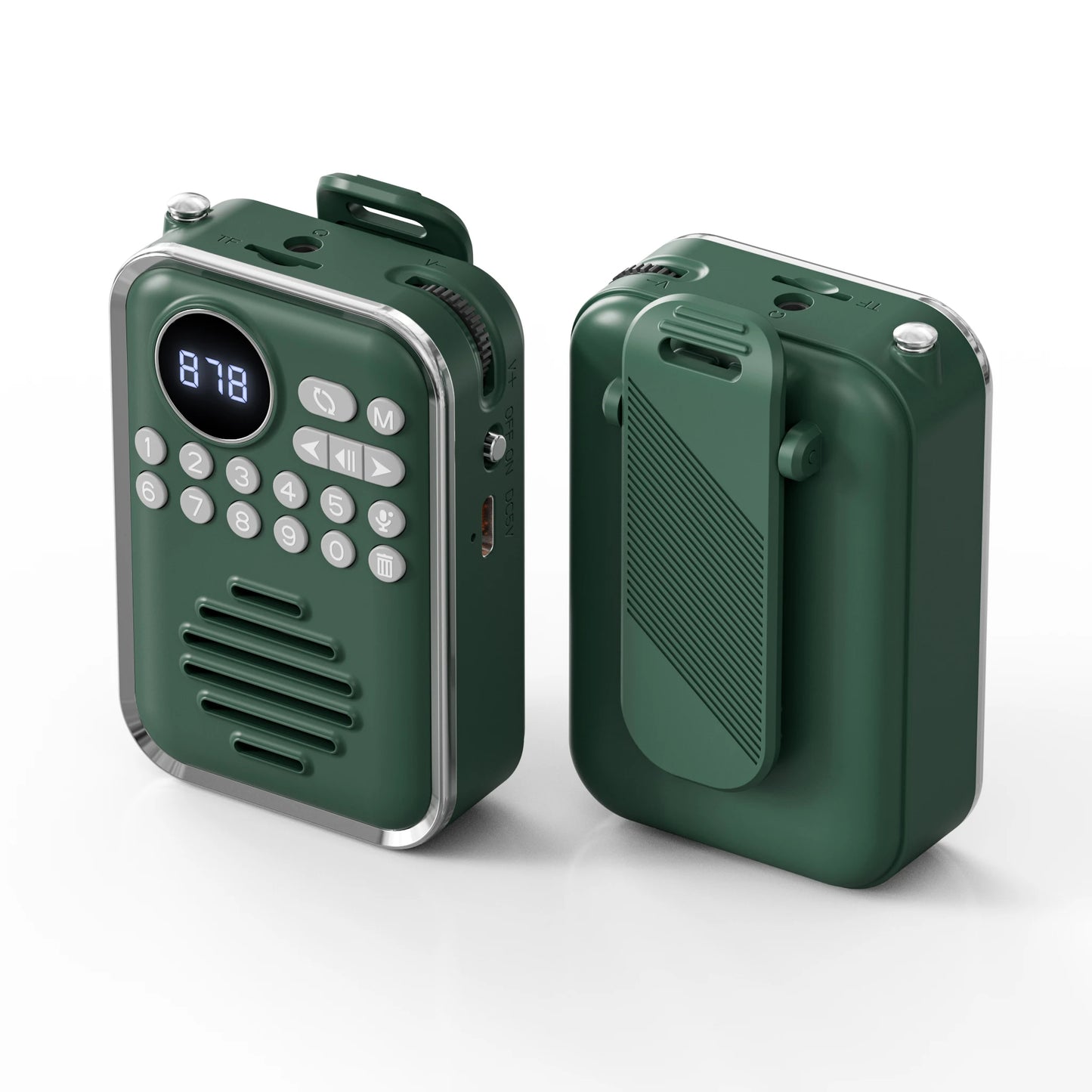 Mini Portable FM Radio HD Display Digital Radios Recevier Wireless Bluetooth Speaker Voice Recorder Rechargeable TF Card Playe