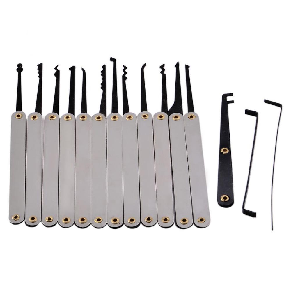 Transparent Practice Padlock 12 Piece Unlocking Lock Pick Set Key Extractor