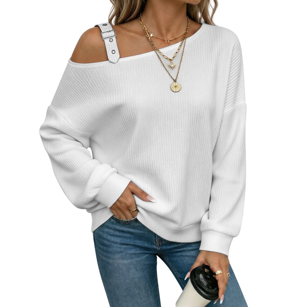 Lady's off-the-shoulder sweater