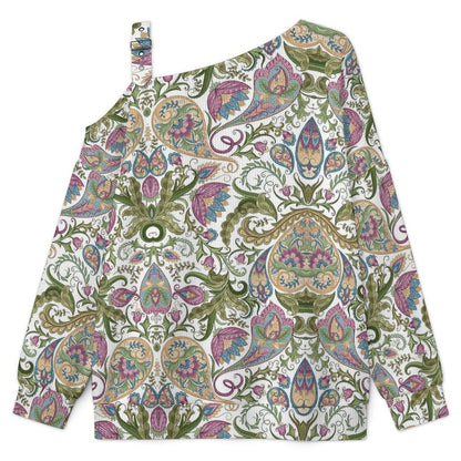 Women’s Off-Shoulder Knit Sweater Paisley