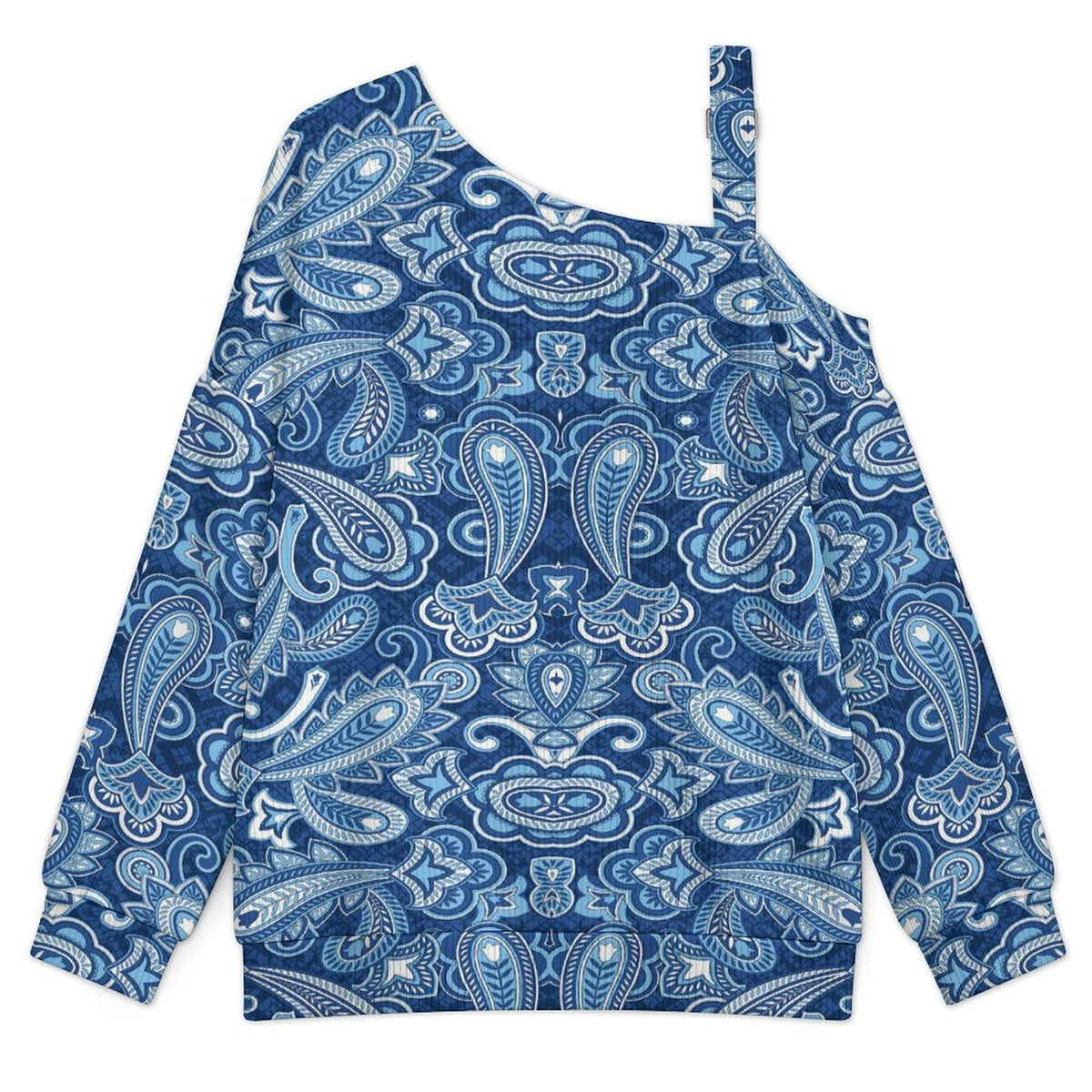 Women’s Off-Shoulder Knit Sweater Paisley