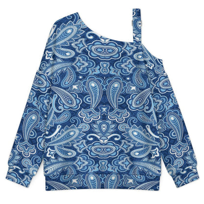 Women’s Off-Shoulder Knit Sweater Paisley