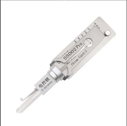 SS002 PRO 5-pin 2in1 Flat milling single slot cutting lock pick decoder house tool
