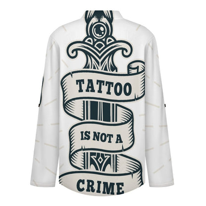 Stand-up Collar Long-sleeved Shirt Dagger, Weapon  Customization Women’s V-Neck Blouses,long Sleeve,Roll-Up Sleeve Shirt