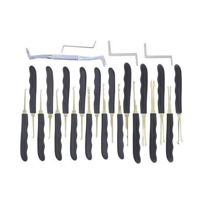 GOSO 24 Piece Lock Pick Set + Transparent Practice Padlock Bundle