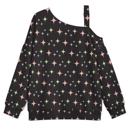 Long Sleeve Relaxed-Fit Solid Pullover Digital Paper Stars