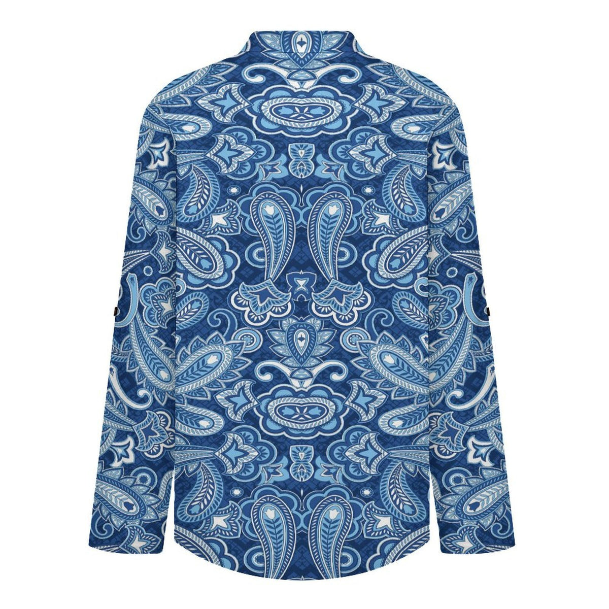 Paisley  Versatile Notched V-Neck Tunic | Roll Tab 3/4 Sleeve Office Casual Top