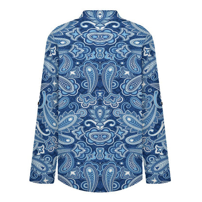 Paisley  Versatile Notched V-Neck Tunic | Roll Tab 3/4 Sleeve Office Casual Top