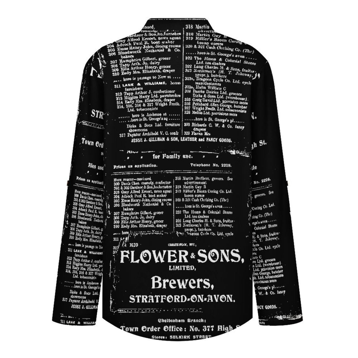 Stand-up Collar Long-sleeved Shirt Newspaper Vintage Dress white S Women’s V-Neck Blouses
