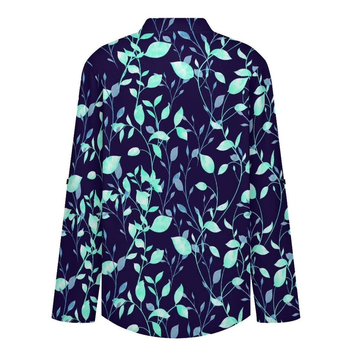 Flower  Versatile Notched V-Neck Tunic | Roll Tab 3/4 Sleeve Office Casual Top