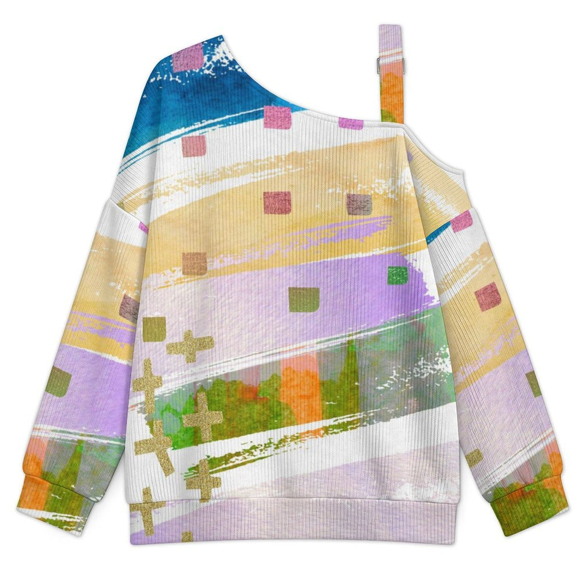 Long Sleeve Relaxed-Fit Solid Pullover Watercolor Paper