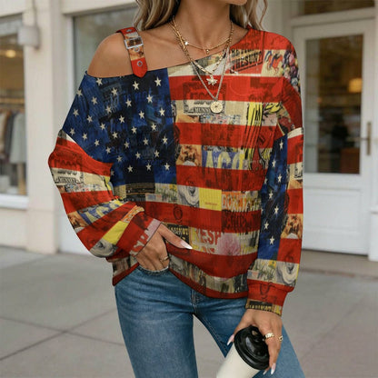 Women’s Off-Shoulder Knit Sweater National Flag, History, War