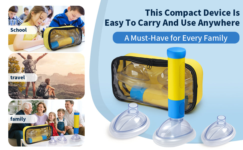 2 Masks of Portable Assist Kit Choking Rescue Device Home Kit with Storage Bag