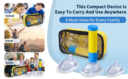 2 Masks of Portable Assist Kit Choking Rescue Device Home Kit with Storage Bag