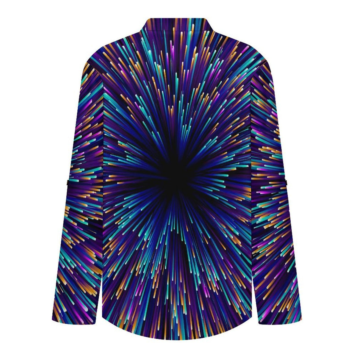 Women's Notched V Neck Tunic Tops, Roll Up 3/4 Sleeve Button Cuff Casual Blouse, Hem Loose Work Shirts  Light Spot Background