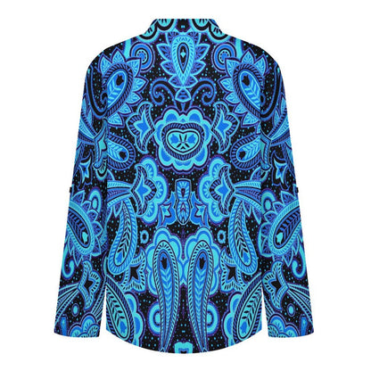 Paisley  Versatile Notched V-Neck Tunic | Roll Tab 3/4 Sleeve Office Casual Top