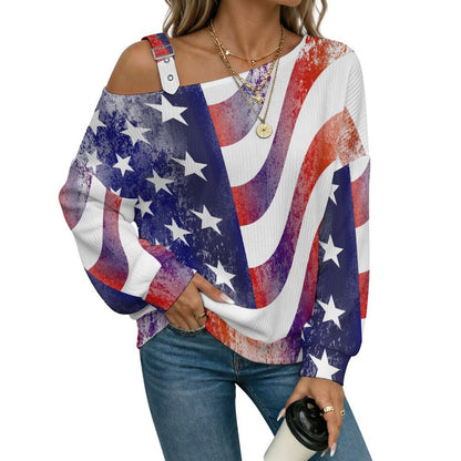 Women’s Off-Shoulder Knit Sweater National Flag, History, War