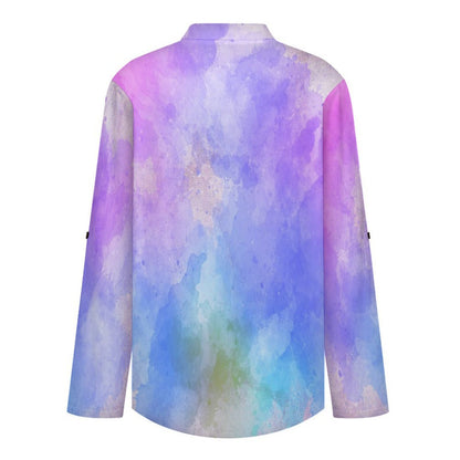 Color, Dazzling Color  Versatile Notched V-Neck Tunic | Roll Tab 3/4 Sleeve Office Casual Top