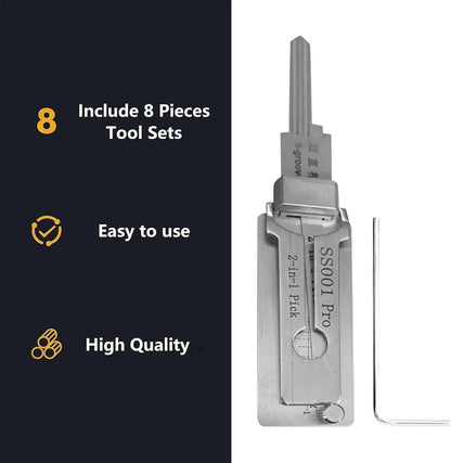 SS001 Pro 2 in 1 Precision for Civilian Use Hook and Pick Set Stainless Maintenance Repair Kits Heavy Duty Hand Tools