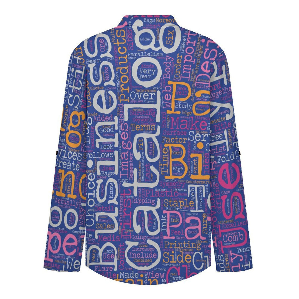 English Newspaper Roll Tab 3/4 Sleeve Notched V Neck Tunic Blouse