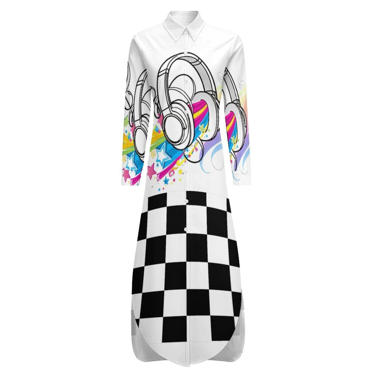 Long Sleeved Shirt Dress Black And White Checkerboard 75cdf351989599.Y3JvcCwxMjAyLDk0MSwwLDE0Mg