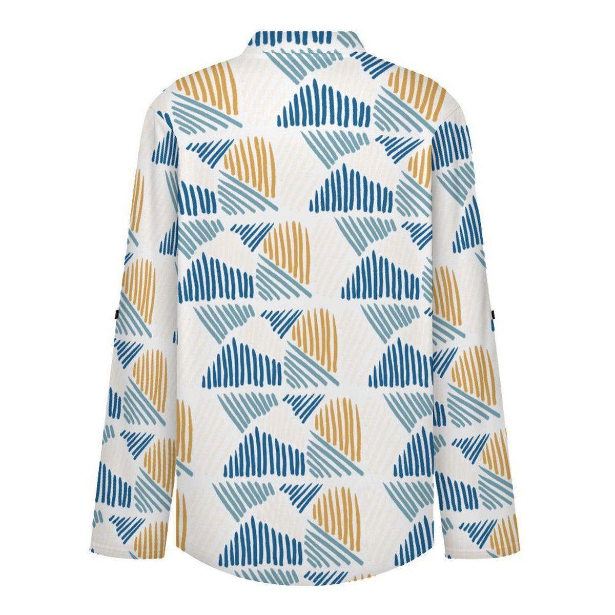 Floral, Repeating Pattern  Versatile Notched V-Neck Tunic | Roll Tab 3/4 Sleeve Office Casual Top