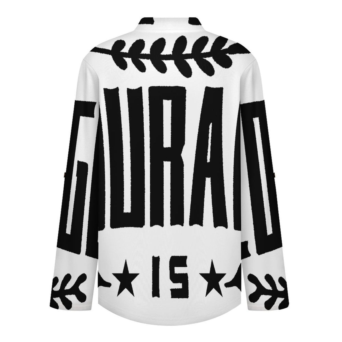 Stand-up Collar Long-sleeved Shirt 1990, Retro Font Design,courage  Customization Women’s V-Neck Blouses,long Sleeve,Roll-Up Sleeve Shirt