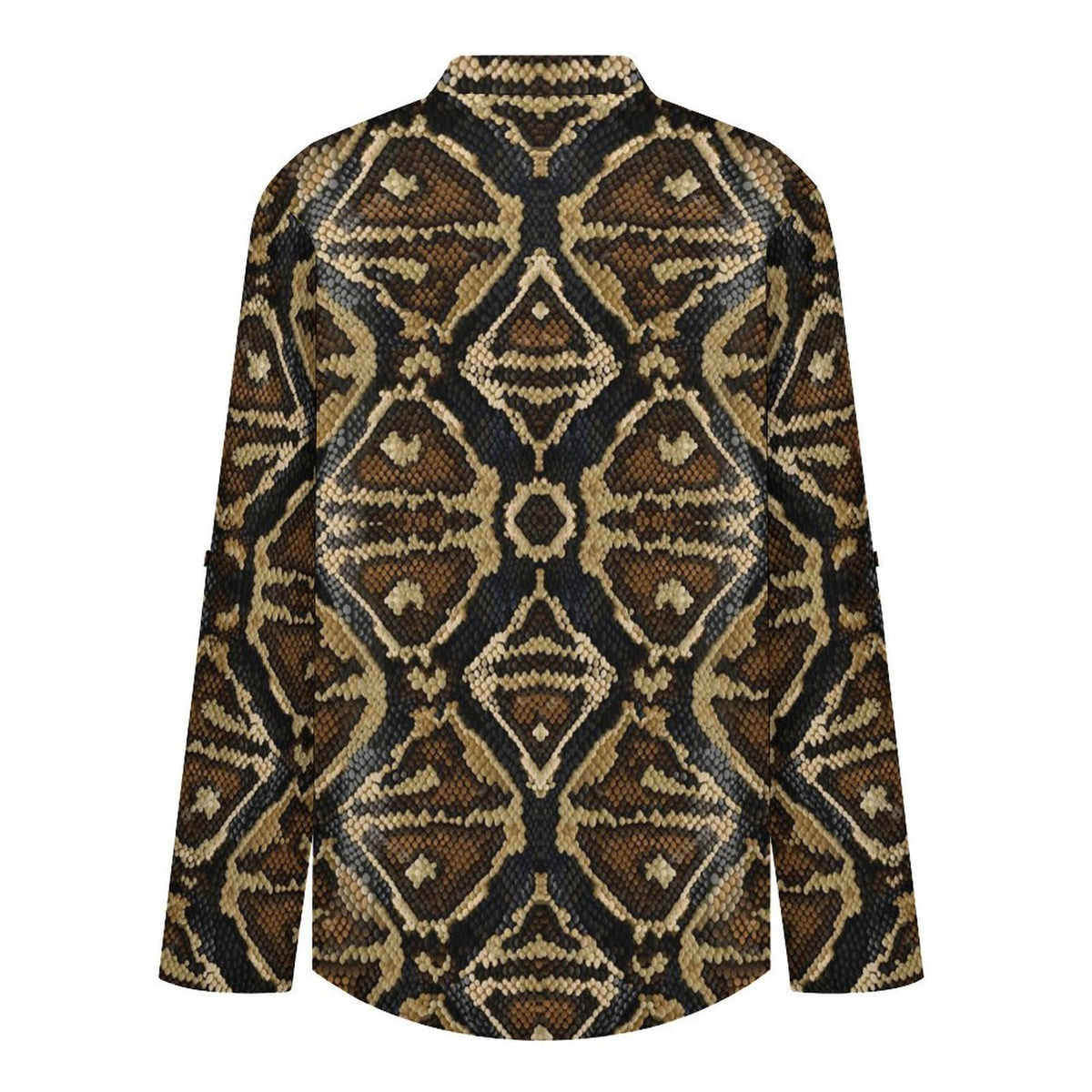 Snakeskin Pattern, Repeating Pattern  Versatile Notched V-Neck Tunic | Roll Tab 3/4 Sleeve Office Casual Top