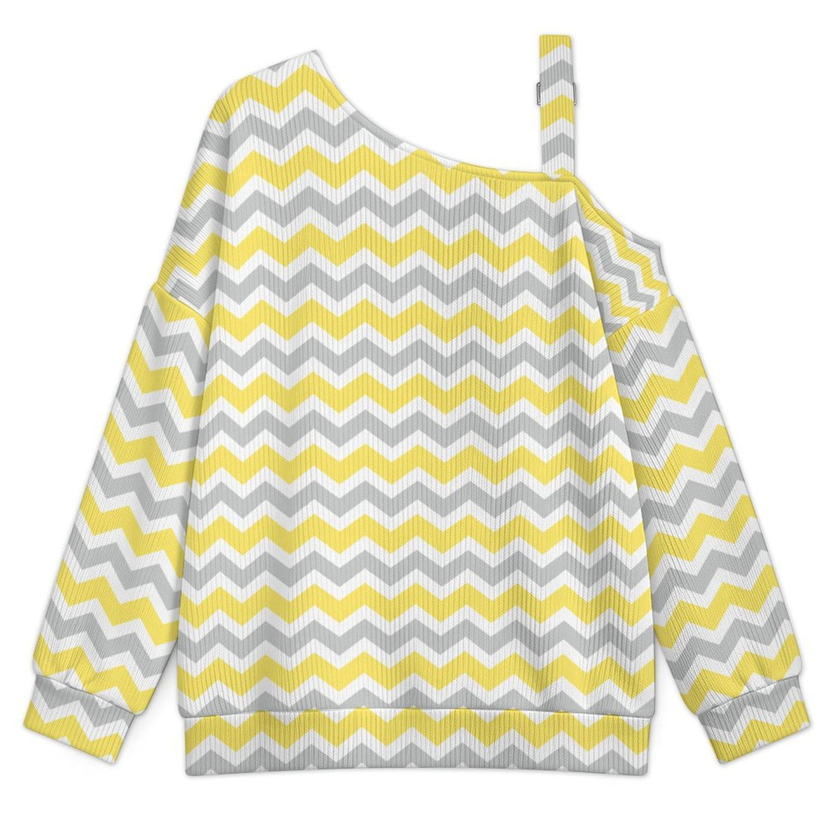 Women’s Off-Shoulder Knit Sweater Digital Paper Stripe