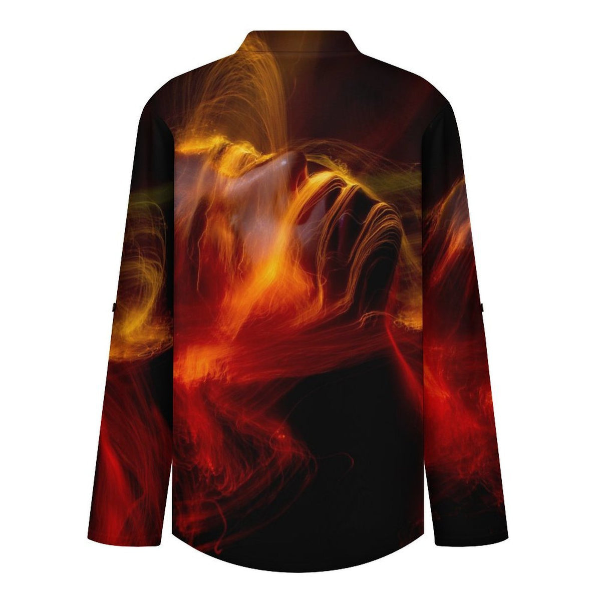Stand-up Collar Long-sleeved Shirt Red Light  Customization Women’s V-Neck Blouses,long Sleeve,Roll-Up Sleeve Shirt