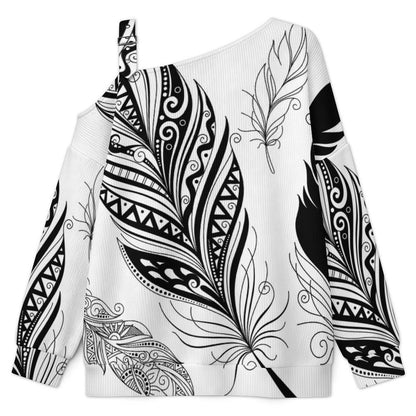 Women’s Off-Shoulder Knit Sweater Wing