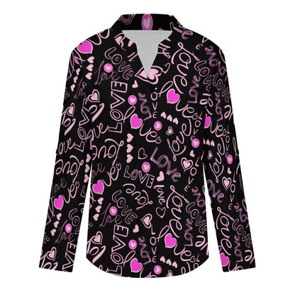 Love  Versatile Notched V-Neck Tunic | Roll Tab 3/4 Sleeve Office Casual Top