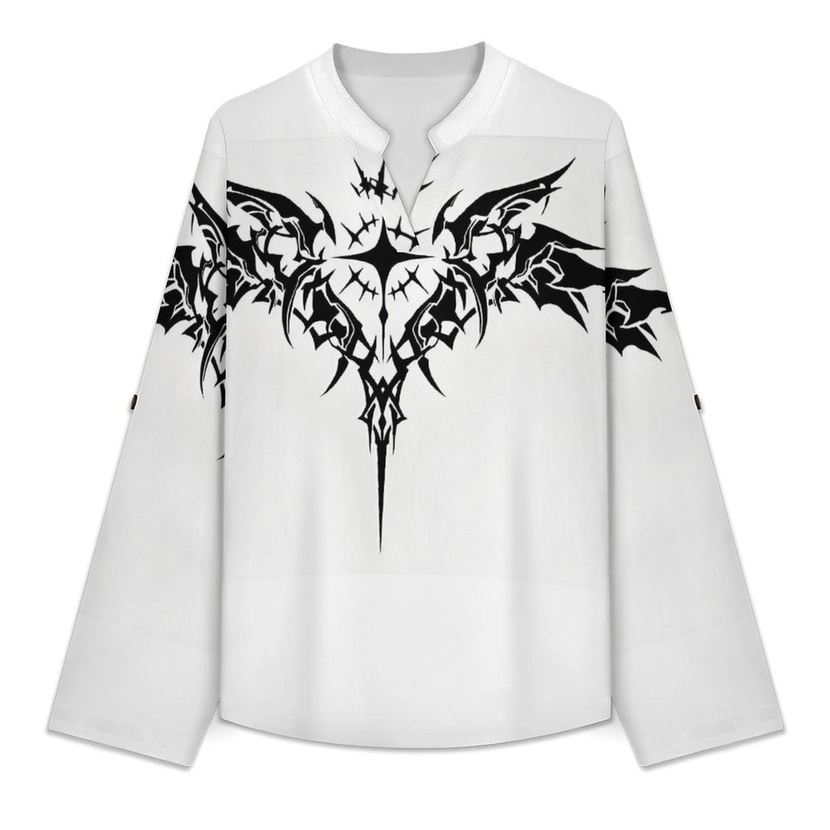Stand-up Collar Long-sleeved Shirt Customized Women’s V-Neck Blouses