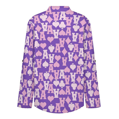 Poker A  Versatile Notched V-Neck Tunic | Roll Tab 3/4 Sleeve Office Casual Top