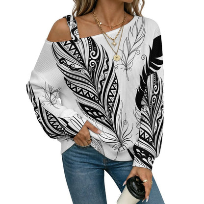 Women’s Off-Shoulder Knit Sweater Wing
