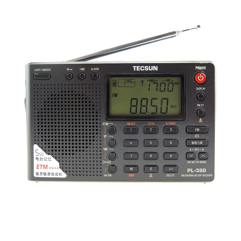 Tecsun PL380/XHDATA D109  DSP professional Radio FM/LW/SW/MW Digital Portable Full Band Stereo Good Sound Quality Receiver